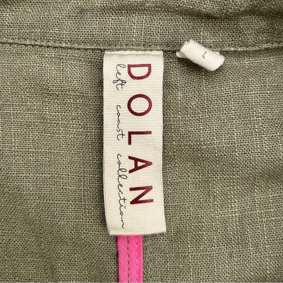 Anthropologie Dolan Utility Jacket Cropped Linen Cropped Moss Green Size L - Picture 12 of 13